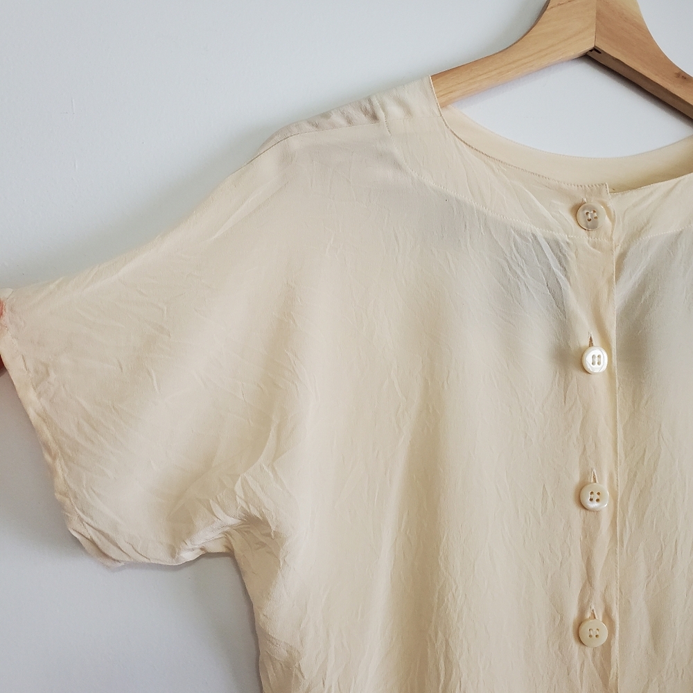 Vintage Laurel 38 By escada 1980 100% Silk Blouse Cream Celestial Sun Moon Stars - Picture 3 of 16